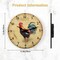 Farmhouse Rooster Wall Clock Battery Operated 12 Inch (30 cm) - Silent Frameless Kitchen Decor Analog Clock for Home, Office, Bedroom